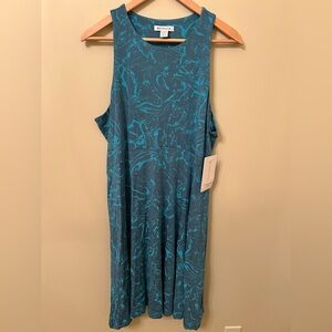 Athleta Teal Marble Midi Dress